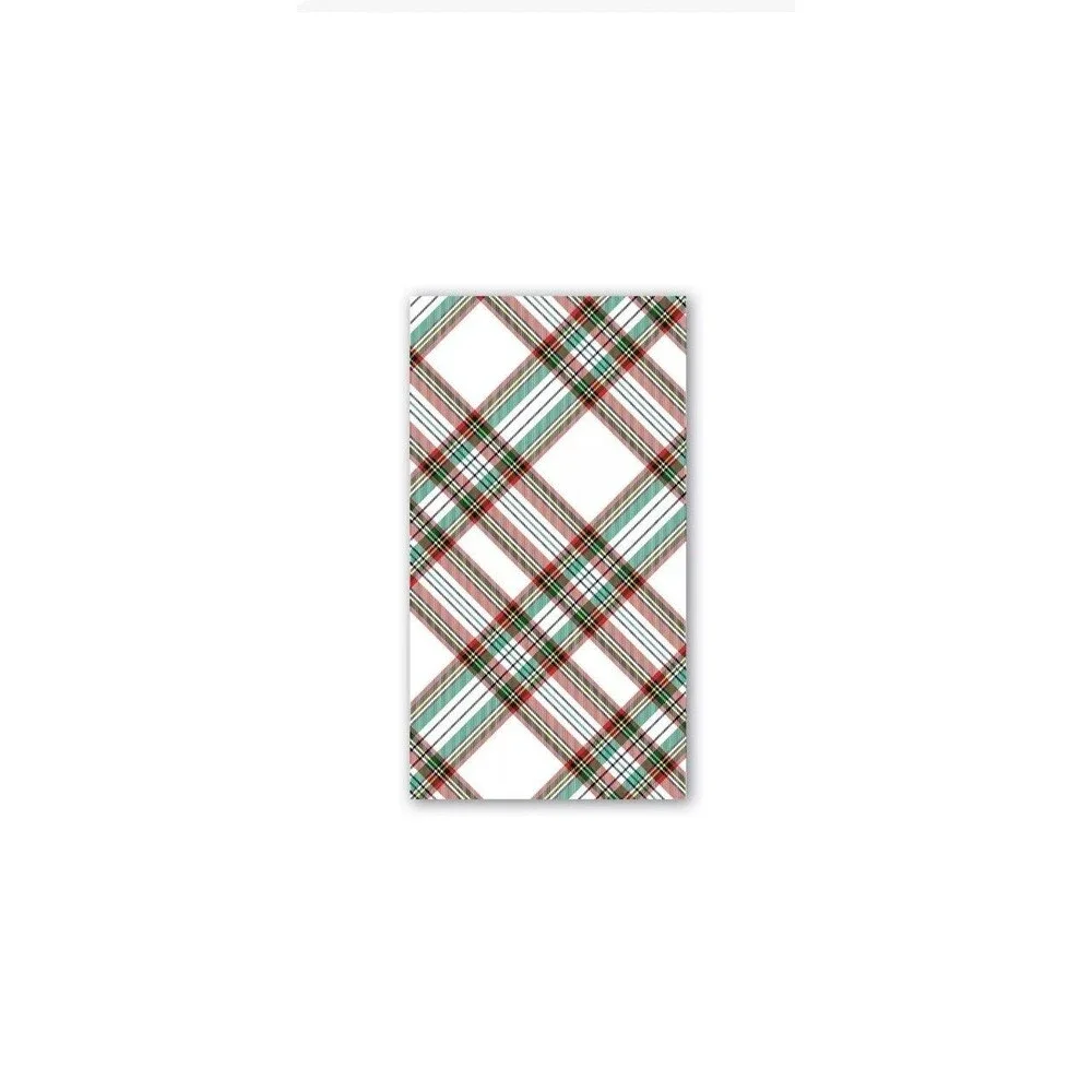 Michel Design Works Christmas Vintage Plaid 15 Triple-Ply Paper Hostess Napkins